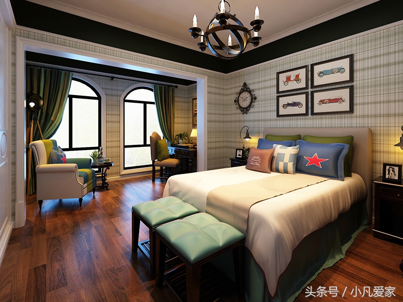 美式风格实景,美式风格精装效果图