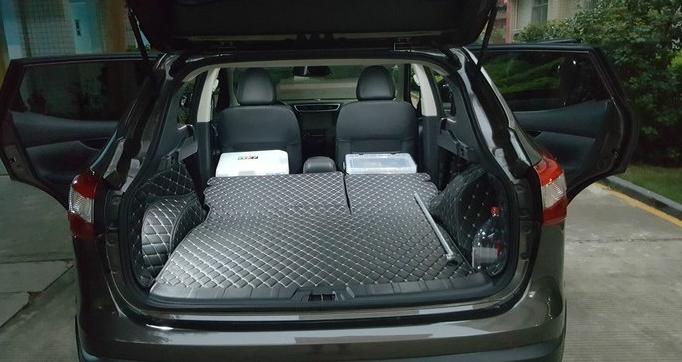 2012日产逍客后备箱改床,逍客床车自驾游