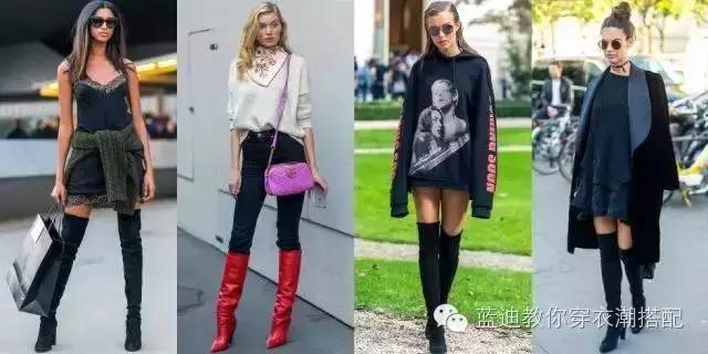 杨幂下衣消失搭配长筒靴,杨幂过膝靴里都穿了啥