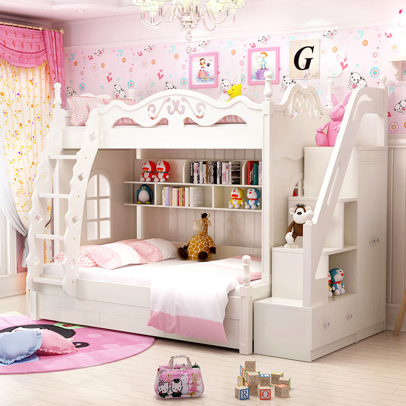 子母床温馨布置,舒适雅家居子母床