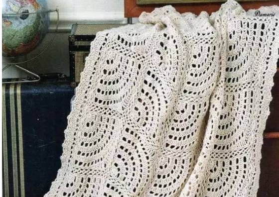 钩针拼花四叶草祖母方格毯,初学钩针100款盖毯教程