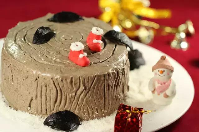 圣诞树桩蛋糕,圣诞节各种蛋糕做法