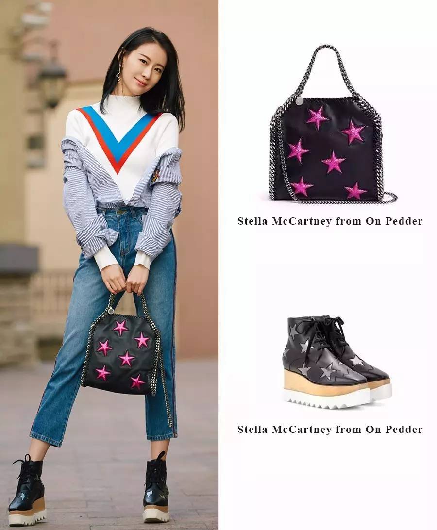 运动条纹星星包，亮闪闪鱼尾裙，从前穿灰布旗袍的王乐君居然这么时髦！