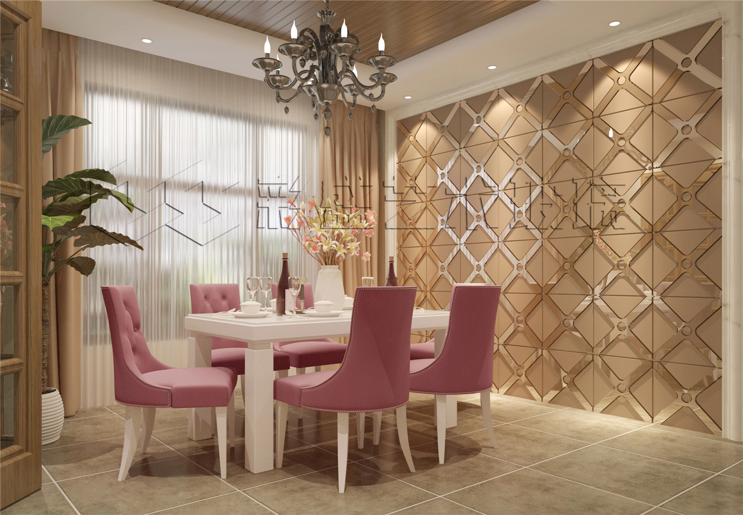 玻璃镜墙装修效果图,玻璃背景墙效果图大全2020款