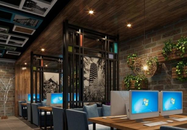 固安会所装修设计公司,网络培训机构装修设计效果图