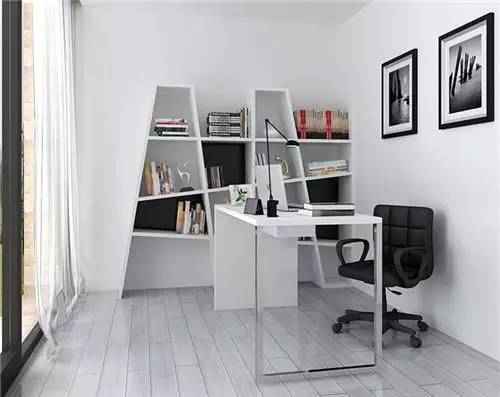书房电脑桌书架一体图,书房创意书架电脑桌