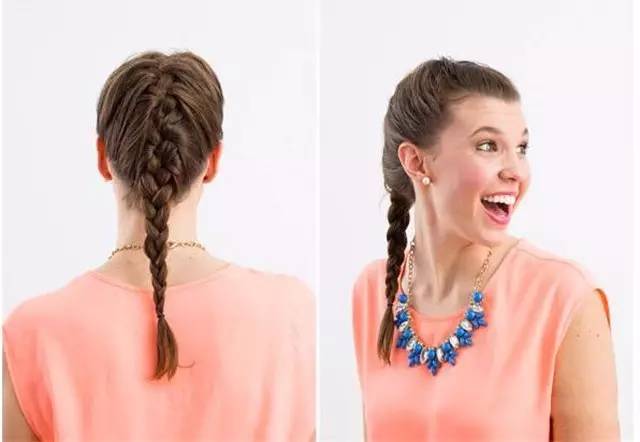 鱼尾辫教程短发全头,鱼尾辫发圈