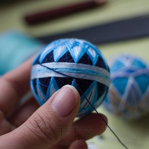 冰凌花手鞠球,手鞠球冰凌花教程
