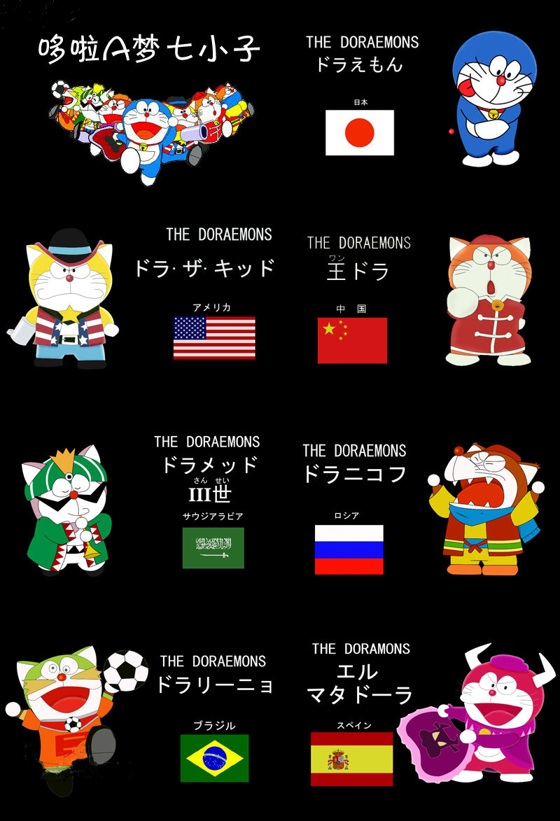 不同国家的哆啦a梦和大雄,不同国家的哆啦a梦水田版