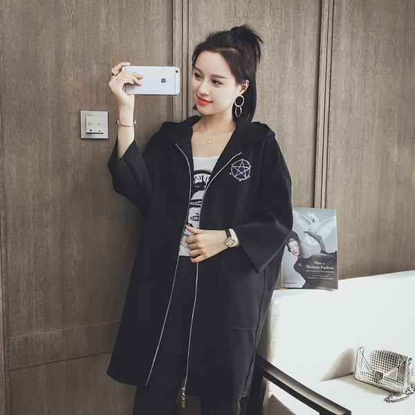 洋气风衣中长款女童春款外套,初春外套宽松慵懒风百搭oversize