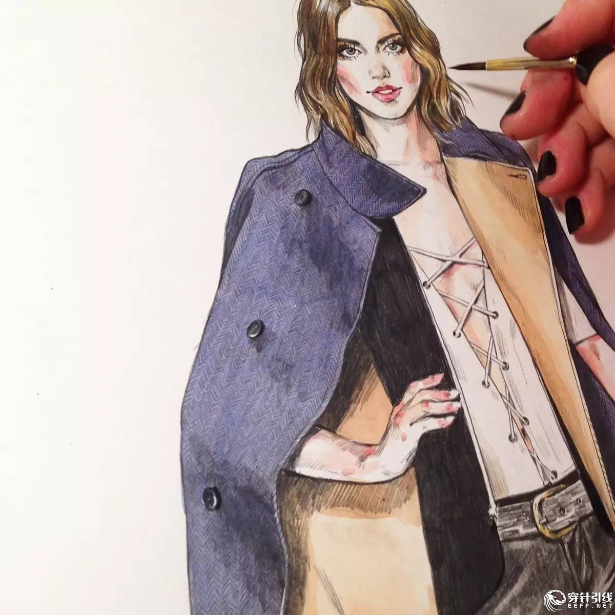 服装设计手绘时装,手绘时尚潮流服装