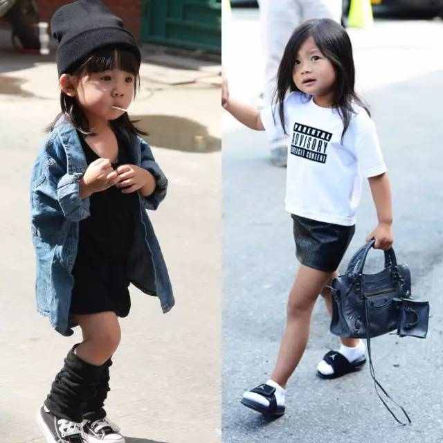 一位三岁的小美女带着叔叔参加时装周,潮爆了!范冰冰爱死她了!