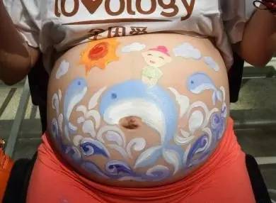孕妇肚子彩绘方法,孕肚绘画