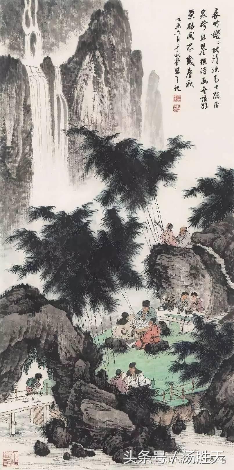 汤胜天人物画欣赏,汤胜天书画