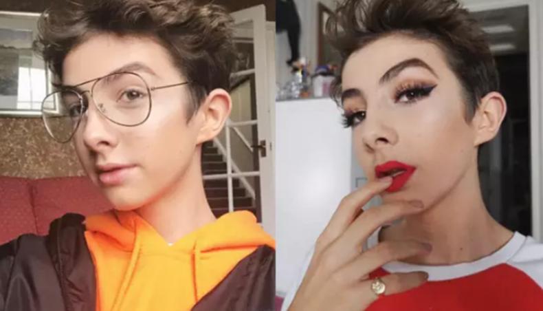 一个男的美妆博主化妆后超级美,男美妆博主化妆视频