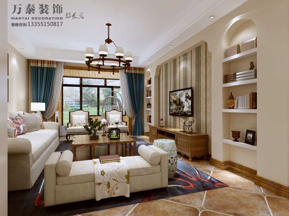 兖州新百汇春园装修效果图,兖州新百汇一楼小院装修