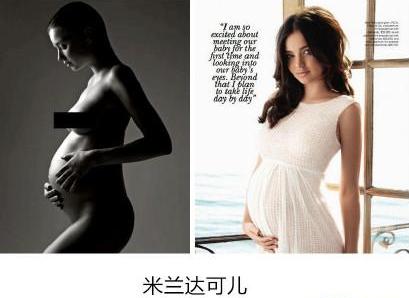 女星孕照差距大,女星的孕照