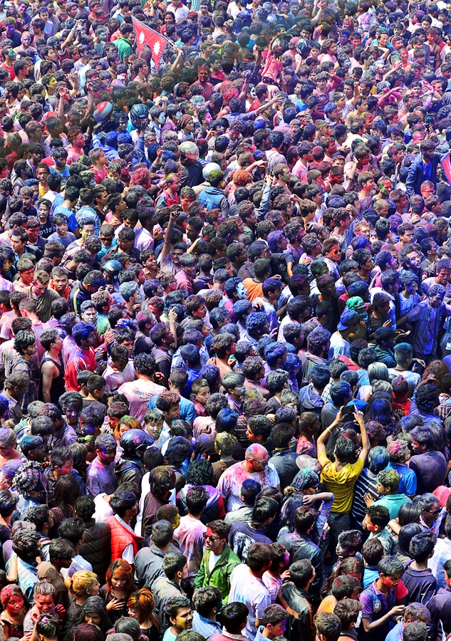 尼泊尔洒红节掠影,尼泊尔洒红节旅游