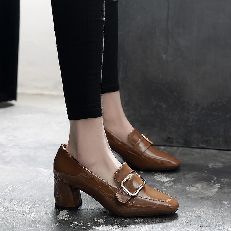 188软牛皮复古气质低跟单鞋女,女单鞋新款2022爆款气质单鞋