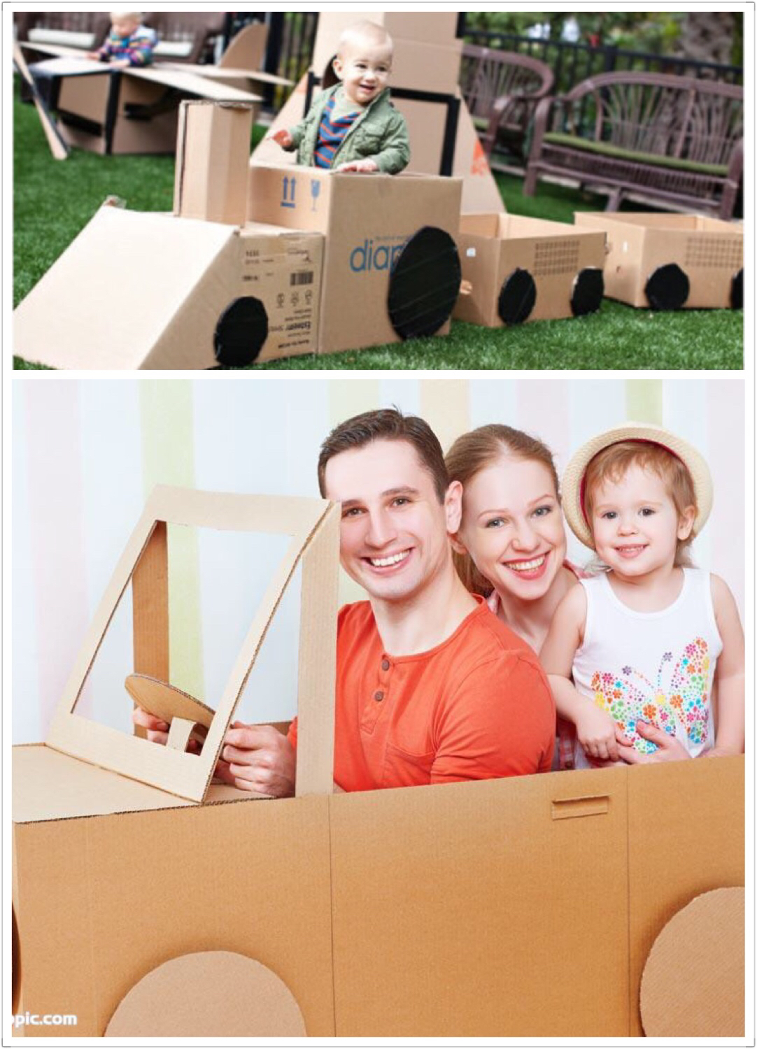 废纸箱做儿童玩具,废纸箱做可爱的宝宝
