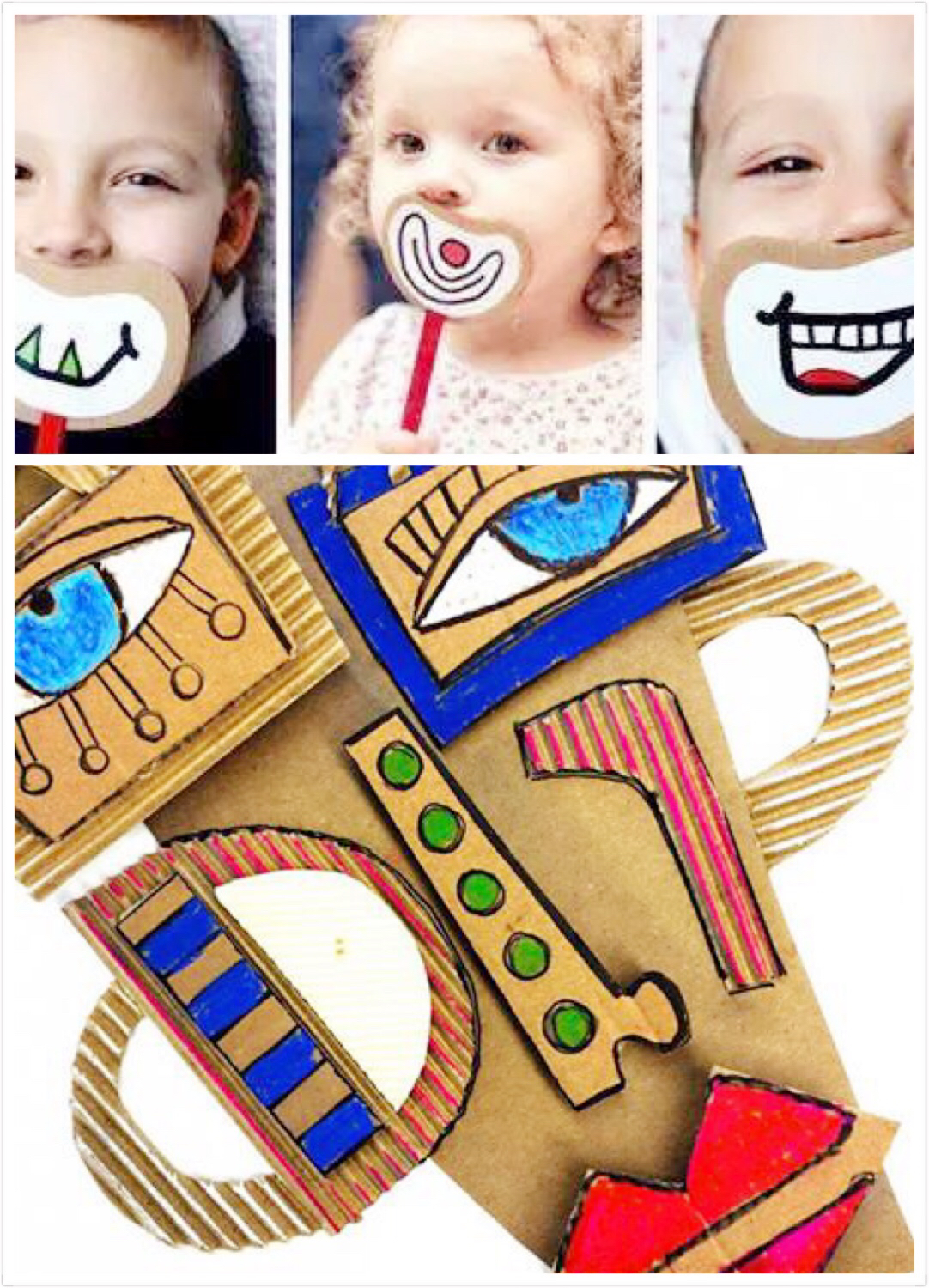 废纸箱做儿童玩具,废纸箱做可爱的宝宝