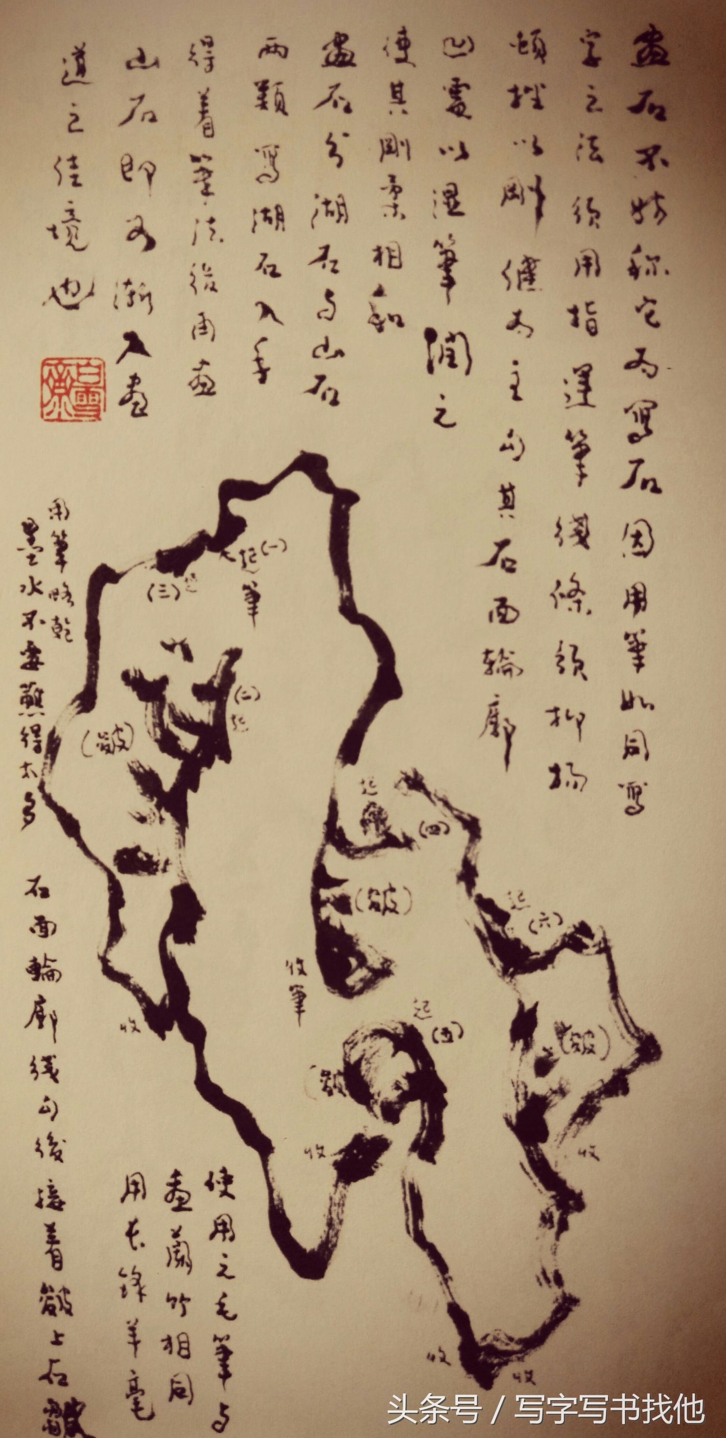 湖石的画法和技巧,工笔湖石画法