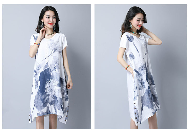 充满韵味，让人向往的民族风棉麻长裙