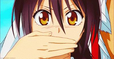 《会长是女仆大人》里面男主女主撒狗粮GIF，你能全都吃下吗？