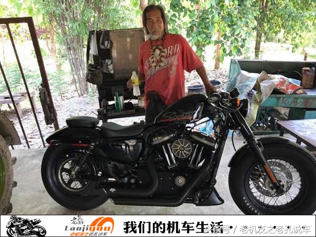 乞丐老头60万泰铢买哈雷摩托圆梦，这才是真正的机车爱好者