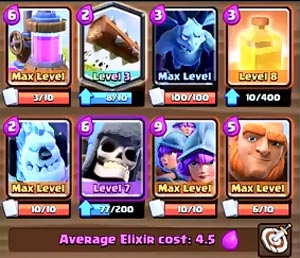 皇室战争克隆法术卡组没有传奇卡,皇室战争中带雷电法术的卡组