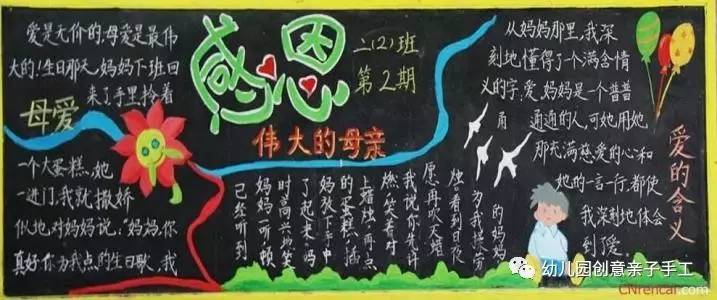 感恩母亲节黑板报简单又漂亮,母亲节母爱的黑板报