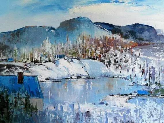 美国画家詹姆斯雷诺兹风景油画,伊万特利法恩油画作品