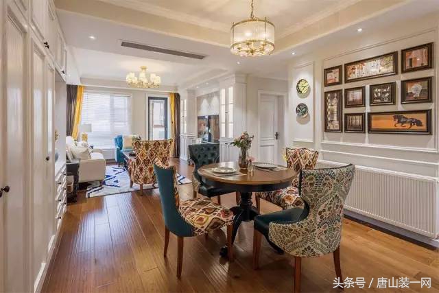 唐山装修风格美式简约客厅,君熙太和157平米装修效果图