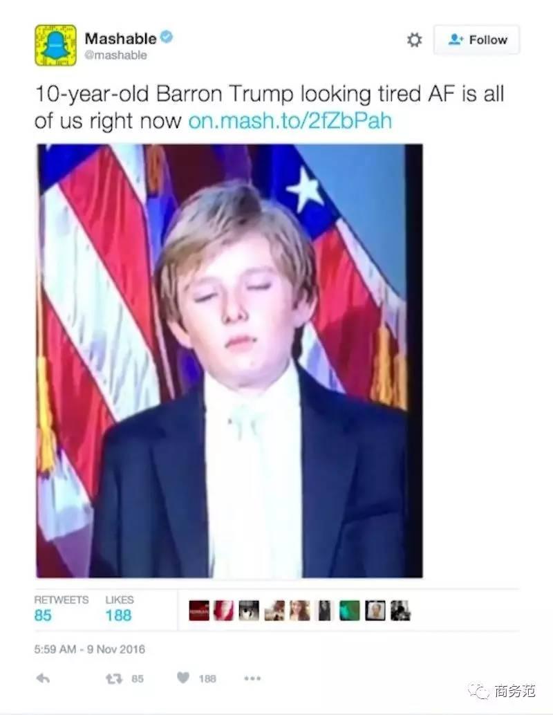 川普小儿子最新视频,川普12岁儿子