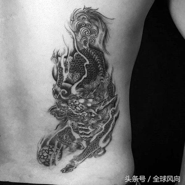 麒麟上云纹身图片大全,麒麟的纹身图案大全