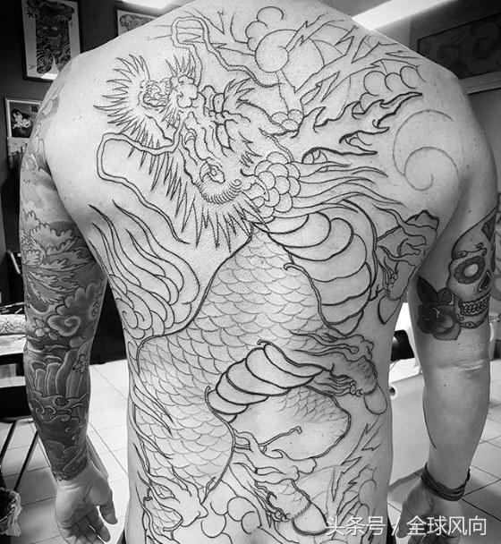 麒麟上云纹身图片大全,麒麟的纹身图案大全