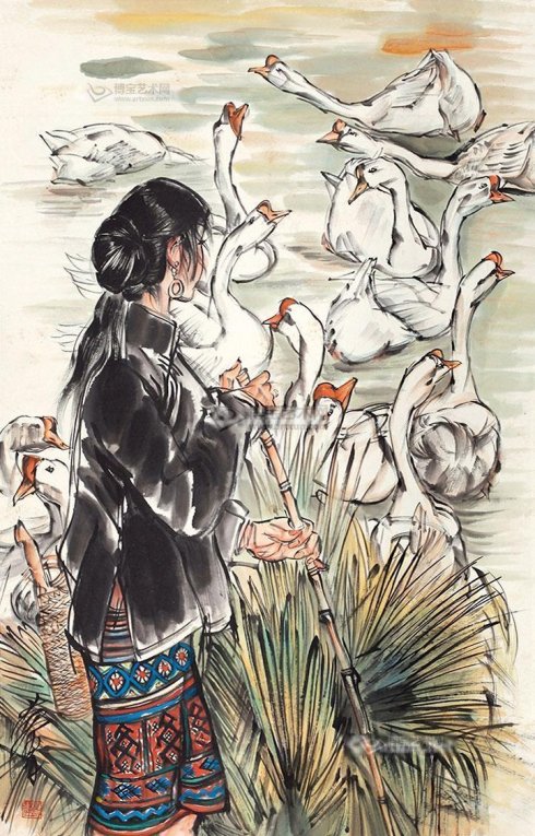 黄胄人物速写大师,毛笔速写人物大师级别