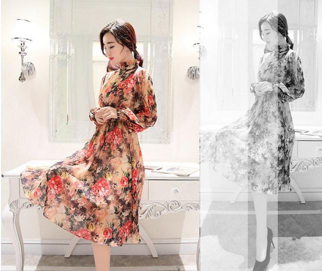 优雅气质高端的连衣裙雪纺,春秋雪纺连衣裙气质高级感轻奢