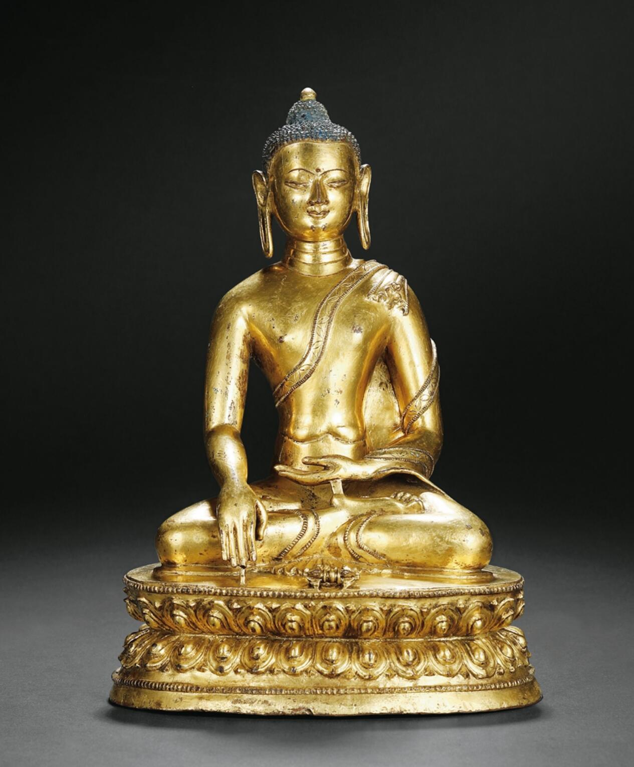 鎏金铜镶宝石佛像图片,铜鎏金胜乐金刚像