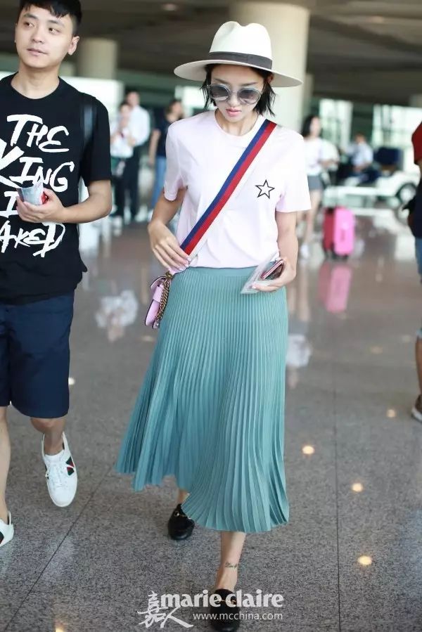 明星同款短袖t恤女杨幂,潮牌t恤女款杨幂同款条纹