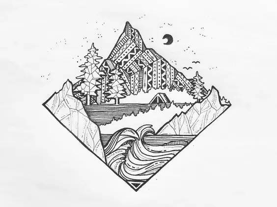 针管笔入门手绘1000例临摹图,针管笔手绘初学者