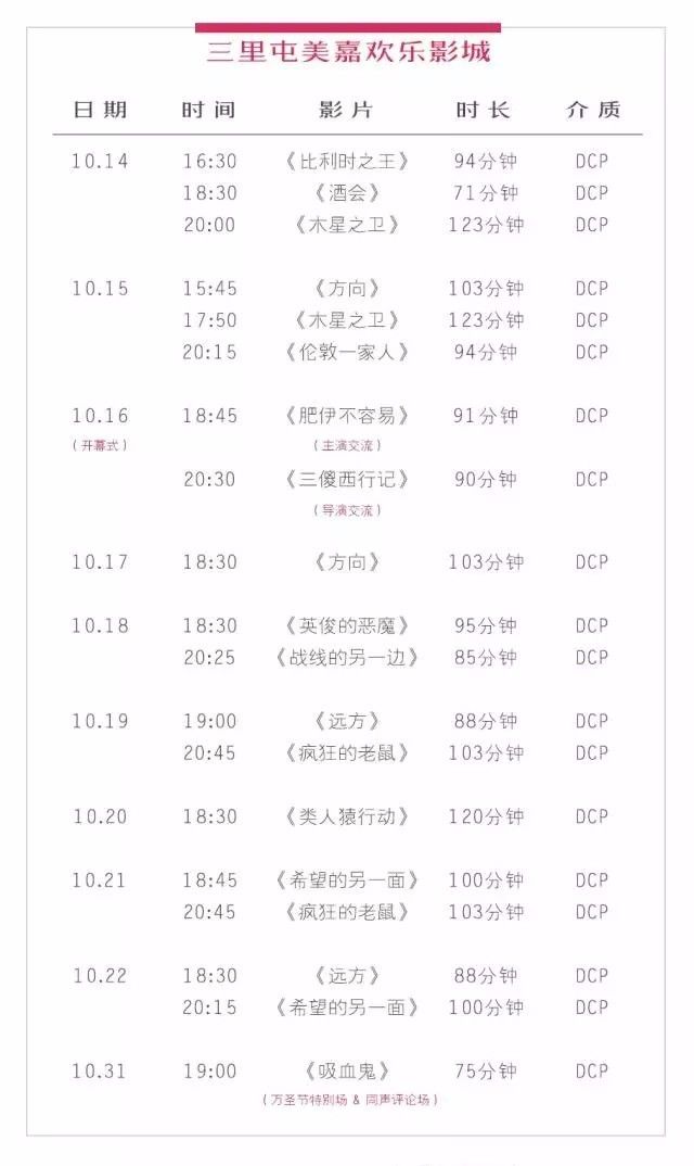 放映｜艺术电影放映信息,10.11-10.15：最不该错过的王牌特工2和欧盟影展来了！