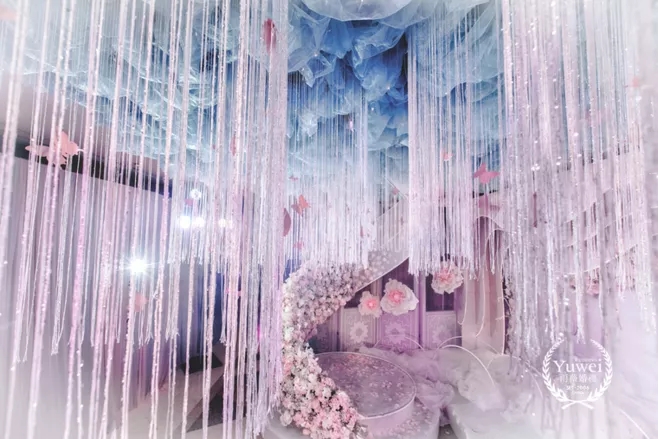 户外婚礼场景布置效果图,红色系婚礼户外布置场景