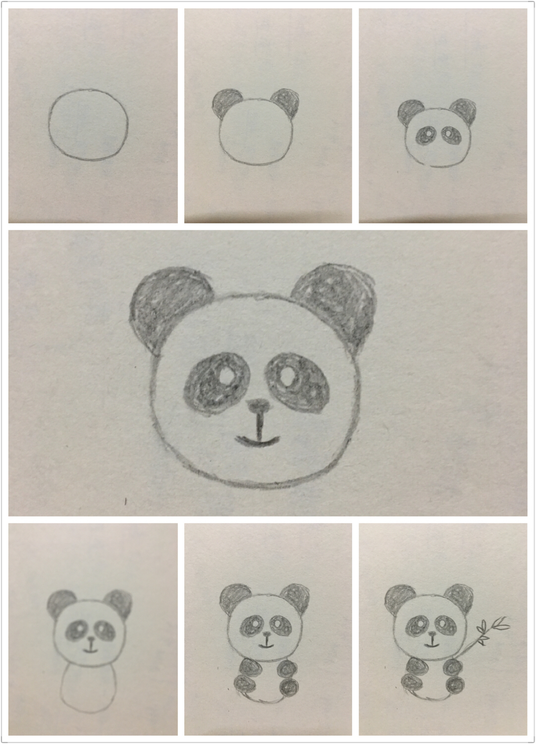 1-3岁儿童简笔画熊猫,熊猫简笔画可爱卡通呆萌