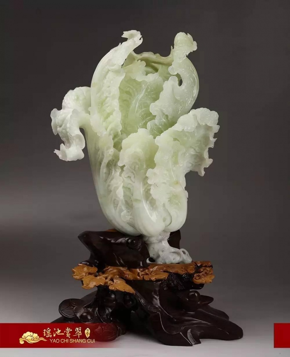 金丝线玉石雕件,翡翠雕件招财