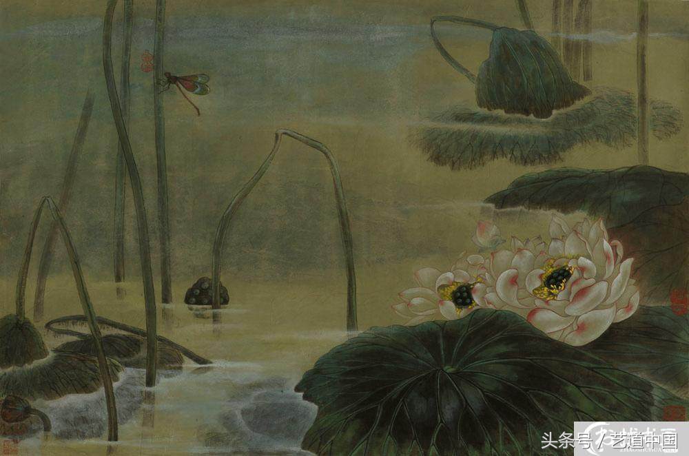 非学院派画师,画师画的荷花有多美