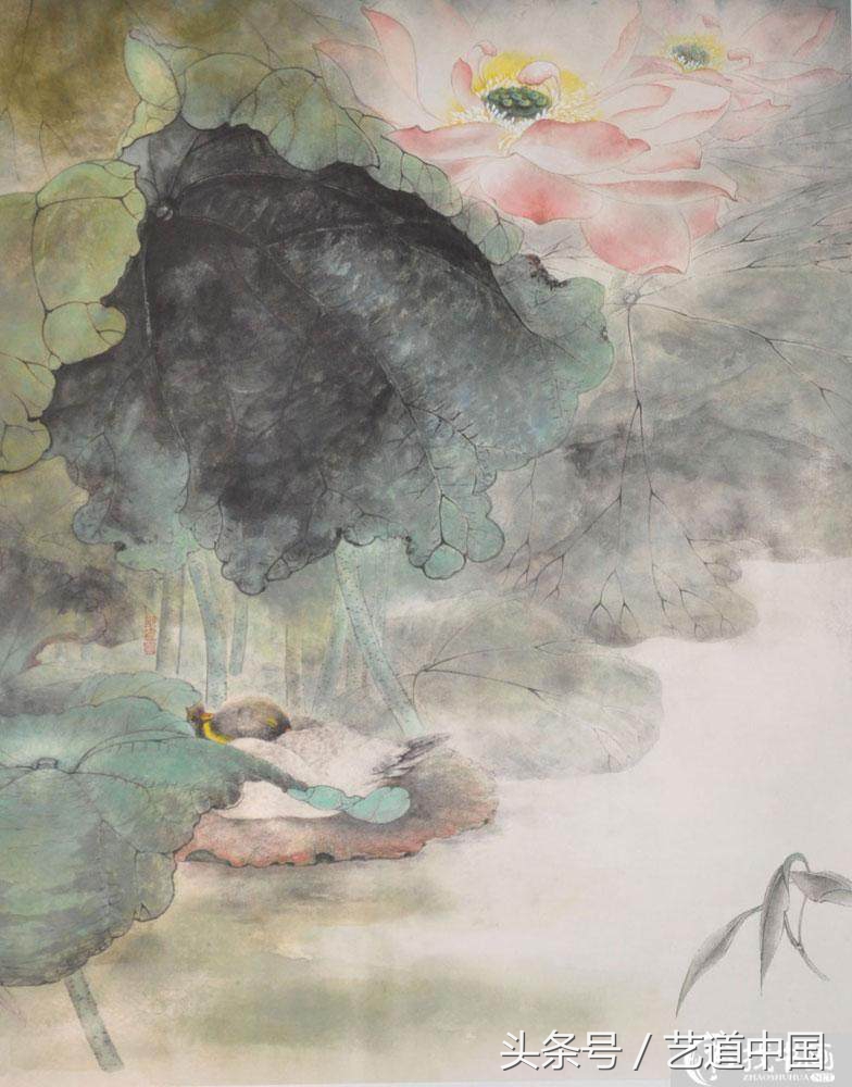 非学院派画师,画师画的荷花有多美