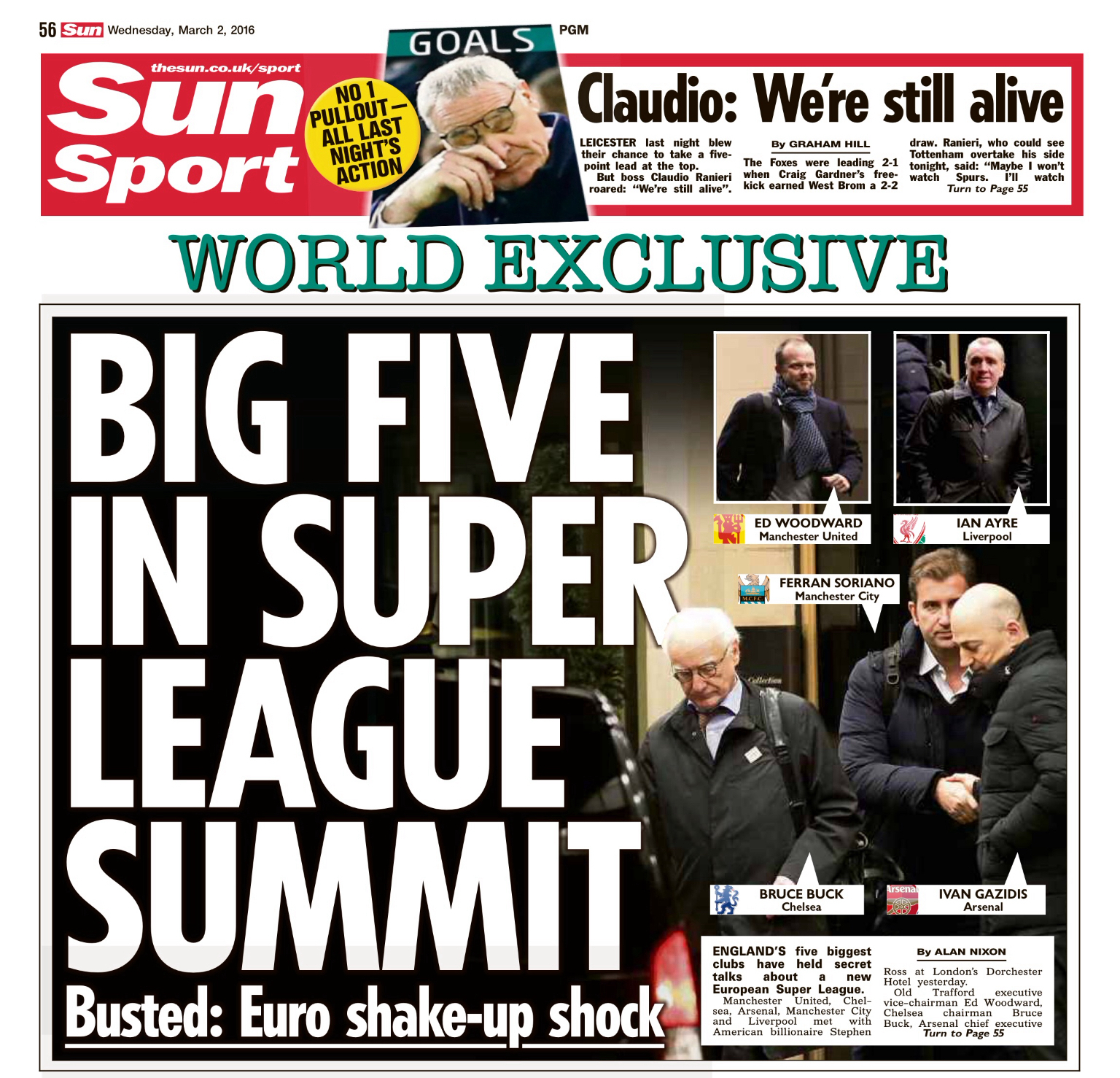 英超五霸,欧超对抗英超