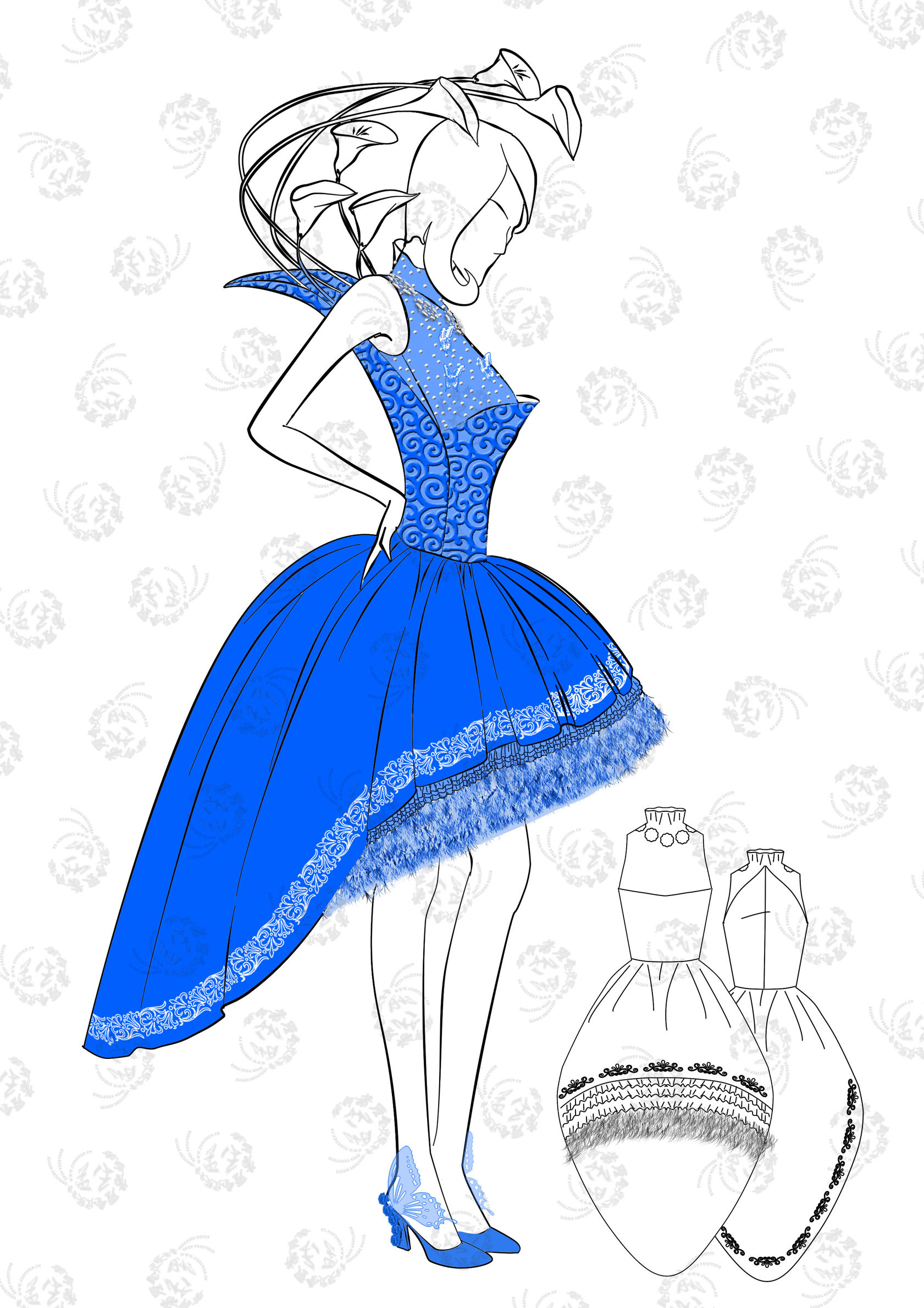 演出服定制声乐老师,设计感演出服