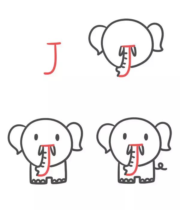 6-12岁儿童绘画简笔画小动物,26个英文字母小写简笔画